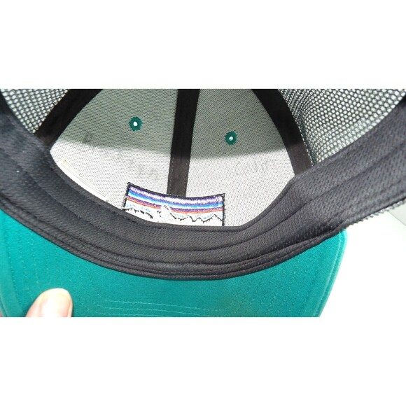 Patagonia P6 Logo Mountaintops Mesh Back Trucker Snapback Cap Hat READ - Picture 10 of 12
